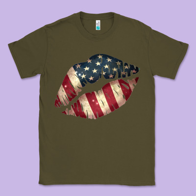 Vintage American Flag Lips Classic Tee Designed By Bettercallsaul