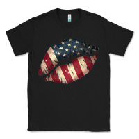 Black Vintage American Flag Lips Classic Tee - Bettercallsaul