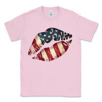 Bubblegum Pink Vintage American Flag Lips Classic Tee - Bettercallsaul