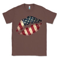 Chestnut Vintage American Flag Lips Classic Tee - Bettercallsaul