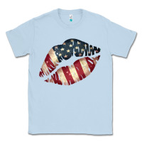 Dusty Blue Vintage American Flag Lips Classic Tee - Bettercallsaul