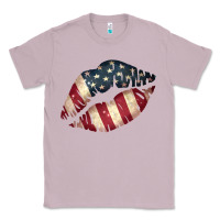Lilac Vintage American Flag Lips Classic Tee - Bettercallsaul