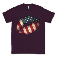 Plum Vintage American Flag Lips Classic Tee - Bettercallsaul
