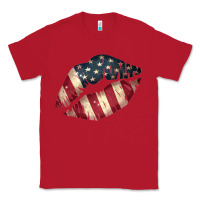 Red Vintage American Flag Lips Classic Tee - Bettercallsaul