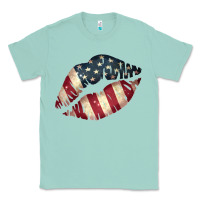 Seafoam Vintage American Flag Lips Classic Tee - Bettercallsaul