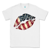 White Vintage American Flag Lips Classic Tee - Bettercallsaul