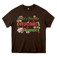 Chocolate Brown santa's favorite daycare provider Heavy Core Tee - MaliasSmallBusiness