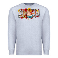 Heather Grey amen Premium Sweatshirt - RacoonDesign
