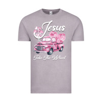 Vintage Zinc Leopard Floral Pink Car Jesus Take The Wheel Vintage Tee - Bettercallsaul