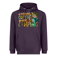 Plum Weekends Coffee And Camping Heavyweight Hoodie - CowhideDigitalArt