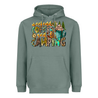 Sage Weekends Coffee And Camping Heavyweight Hoodie - CowhideDigitalArt