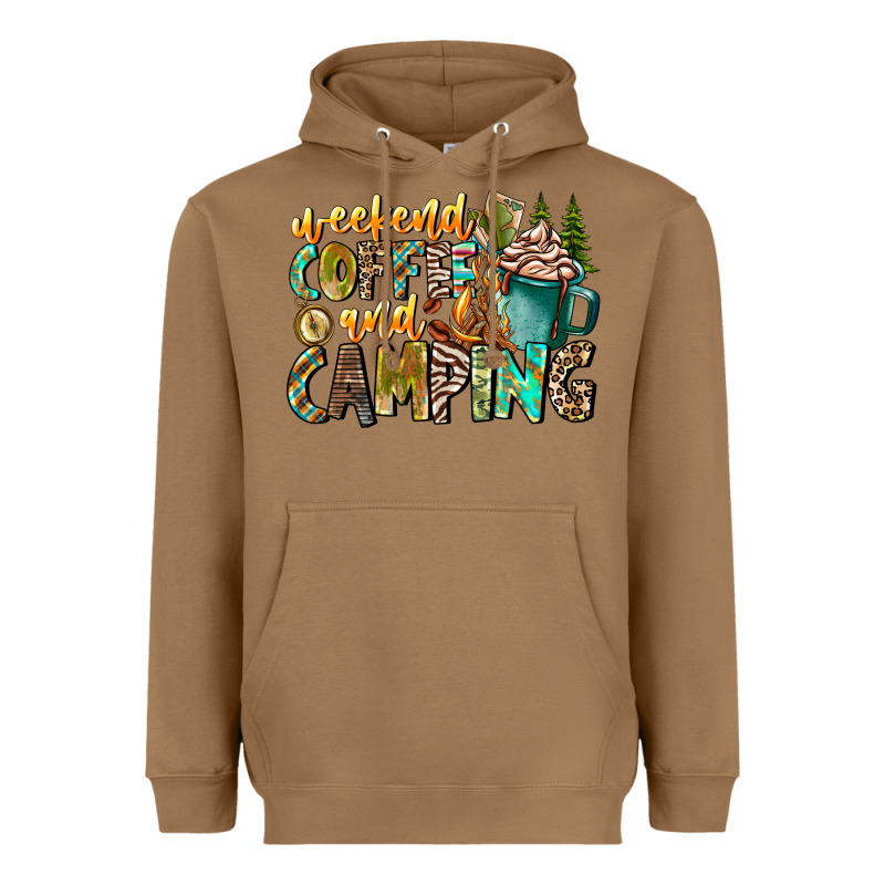 Weekends Coffee And Camping Heavyweight Hoodie by CowhideDigitalArt | Teevron