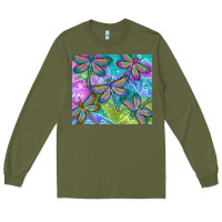 Army Green dragonflies Long Sleeve Tee - TumblerDesignByShophia