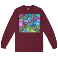 Burgundy dragonflies Long Sleeve Tee - TumblerDesignByShophia