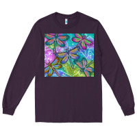 Plum dragonflies Long Sleeve Tee - TumblerDesignByShophia