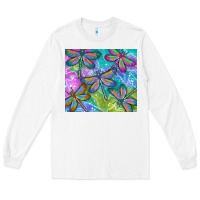 White dragonflies Long Sleeve Tee - TumblerDesignByShophia