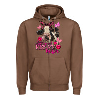 Chestnut Valentine's Day Shut Up And Kiss Me Heifer Holstein Cow Zipper Hoodie - FaDigitalArtStudio
