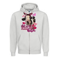 Dove Grey Valentine's Day Shut Up And Kiss Me Heifer Holstein Cow Zipper Hoodie - FaDigitalArtStudio