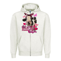 Oatmeal Heather Valentine's Day Shut Up And Kiss Me Heifer Holstein Cow Zipper Hoodie - FaDigitalArtStudio