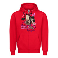 Red Valentine's Day Shut Up And Kiss Me Heifer Holstein Cow Zipper Hoodie - FaDigitalArtStudio