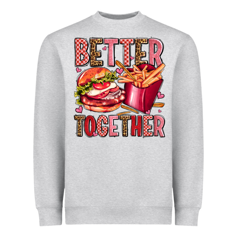Hamburger Potatoes Better Together Olivia Heavyweight Sweatshirt by OliviaCreatesArt | Teevron