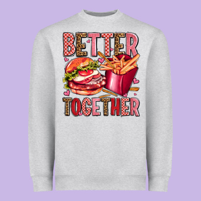 Hamburger Potatoes Better Together Olivia Heavyweight Sweatshirt Designed By Oliviacreatesart