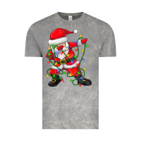Cloud Rock Dabbing Santa Christmas Tree Lights Vintage Tee - tuanDangUi