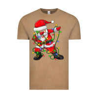 Vintage Coffee Dabbing Santa Christmas Tree Lights Vintage Tee - tuanDangUi