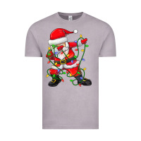 Dabbing Santa Christmas Tree Lights Vintage Tee | Teevron