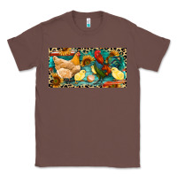 Chestnut Chicken rooster and chicks with leopard Classic Tee - RanaPortraitStore