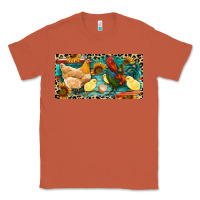 Copper Chicken rooster and chicks with leopard Classic Tee - RanaPortraitStore