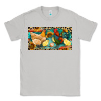 Moon Dust Chicken rooster and chicks with leopard Classic Tee - RanaPortraitStore