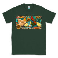 Sports Green Chicken rooster and chicks with leopard Classic Tee - RanaPortraitStore