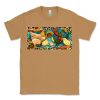 Toasted Coconut Chicken rooster and chicks with leopard Classic Tee - RanaPortraitStore