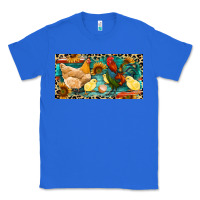 True Royal Chicken rooster and chicks with leopard Classic Tee - RanaPortraitStore