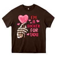 Chocolate Brown i m a sucker for you Heavy Core Tee - MaliasSmallBusiness
