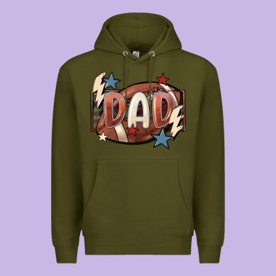 Football Dad Premium Hoodie Designed By Fadigitalartstudio