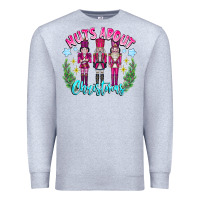 Heather Grey Nuts About Christmas Premium Sweatshirt - CowhideDigitalArt