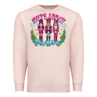 Pale Pink Nuts About Christmas Premium Sweatshirt - CowhideDigitalArt