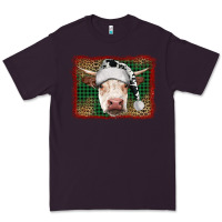 Plum Merry Christmas Hereford Cow With Background Premium Tee - RanaPortraitStore