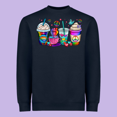 Pride Lgbtq Coffee Cups Heavyweight Sweatshirt Designed By Oliviacreatesart