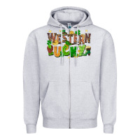 Heather Grey Western Lucky Zipper Hoodie - FaDigitalArtStudio