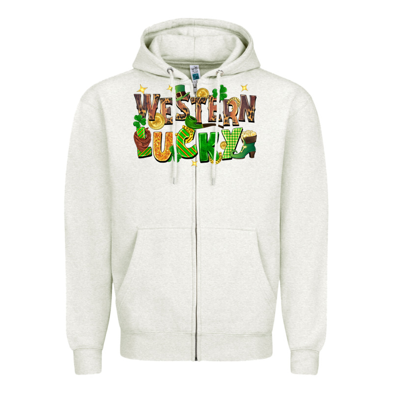 Western Lucky Zipper Hoodie by FaDigitalArtStudio | Teevron