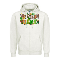 Oatmeal Heather Western Lucky Zipper Hoodie - FaDigitalArtStudio
