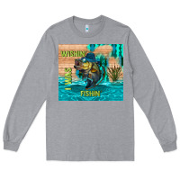 Heather Grey wıshın i was fıshın Long Sleeve Tee - TumblerDesignByShophia