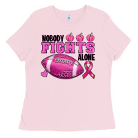 Bubblegum Pink nobody fights alone Ladies Tee - RanaPortraitStore