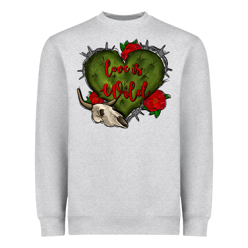 Love Is Wild With Bullskull Olivia Heavyweight Sweatshirt by OliviaCreatesArt | Teevron