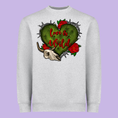 Love Is Wild With Bullskull Olivia Heavyweight Sweatshirt Designed By Oliviacreatesart