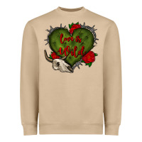 Mushroom love is wild with bullskull olivia Heavyweight Sweatshirt - OliviaCreatesArt