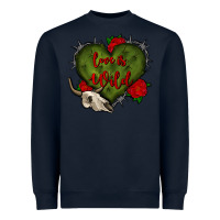 Navy love is wild with bullskull olivia Heavyweight Sweatshirt - OliviaCreatesArt